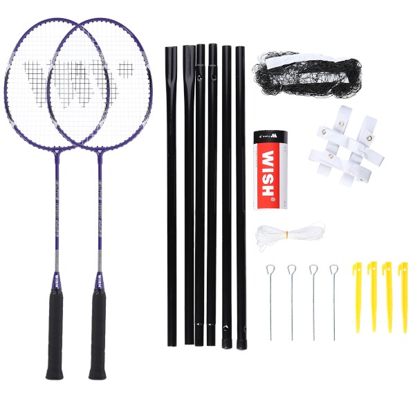 Sada raket na badminton WISH Alumtec 4466, fialov