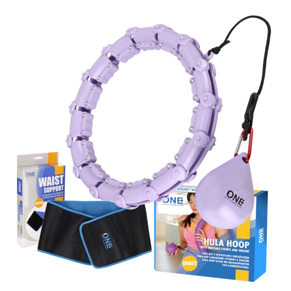 Sada masn hula hoop ONE Fitness OHA02 se zvam a zethlujcho psu BR160  fialov