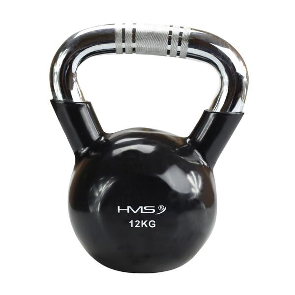 Kettlebell s chrómovaným úchopom HMS KTC12, 12 kg, čierny